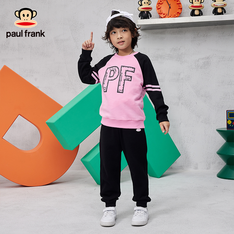 【肉妈专属】大嘴猴童装男童卫衣秋季新款中卫衣套装3525335117F