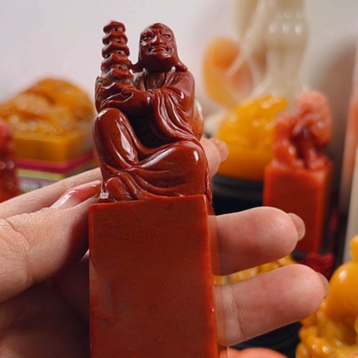 【闪购商品】老挝石朱砂红印章