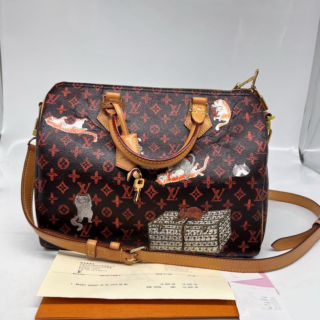 99新 LouisVuitton/路易威登 LV 猫咪款speedy30单肩包 10728