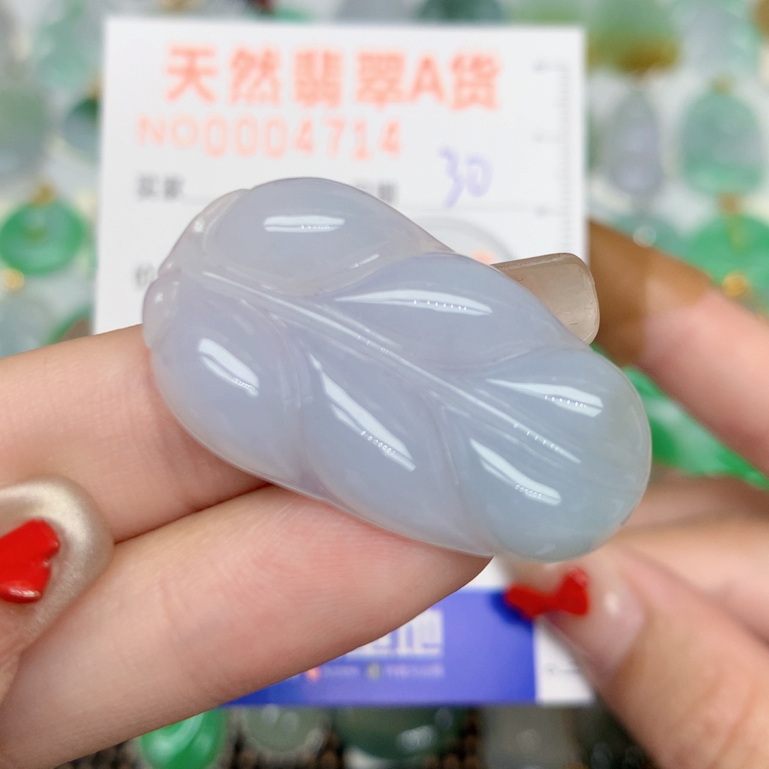 翡翠未镶嵌颈饰叶子