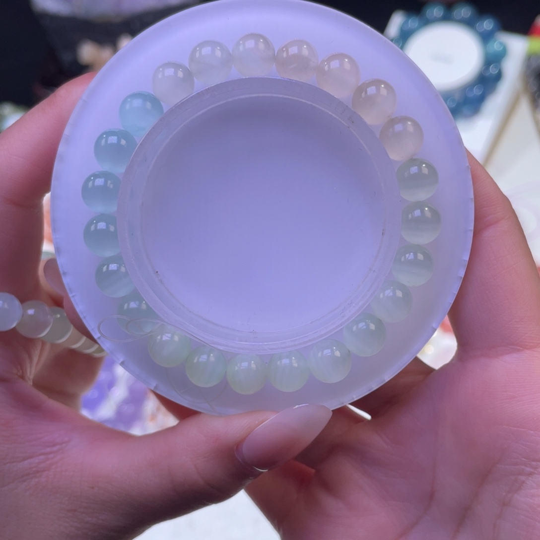 未镶嵌手链水晶渐变彩纹石8.mm