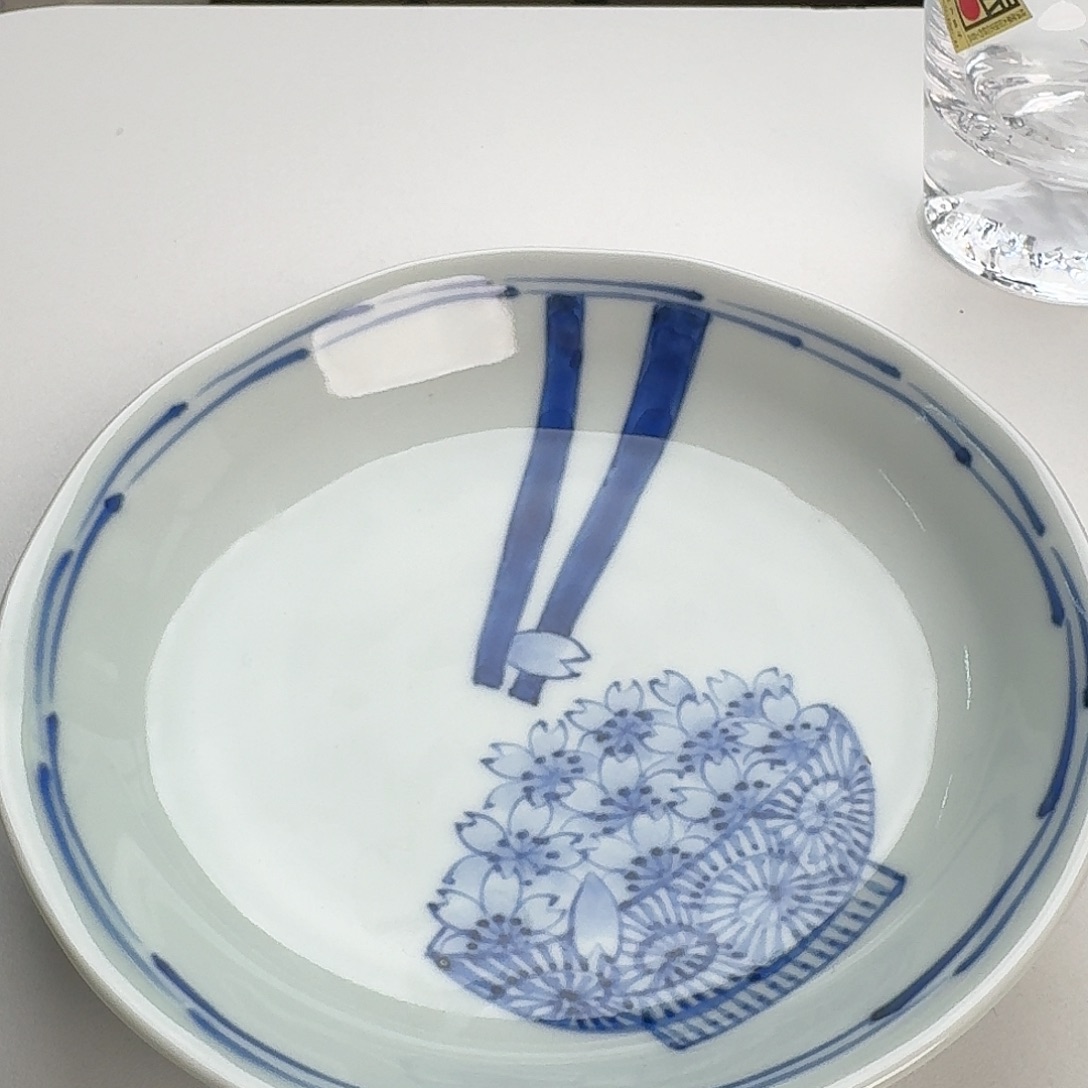 瓷片葱太窑手绘16.5厘米圆盘