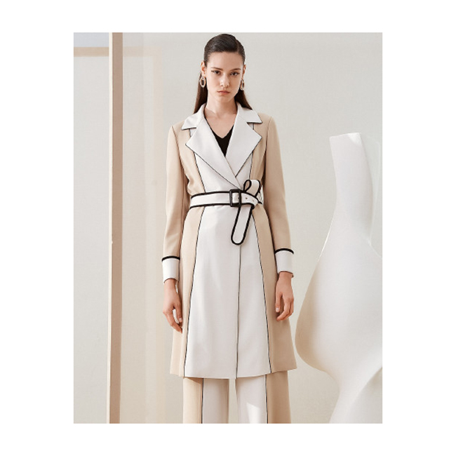 FALEMIG-歌系时尚撞色风衣外套EWF201F00300