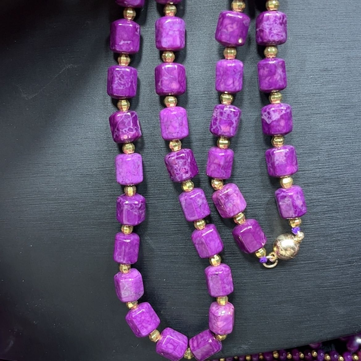 【闪购商品】玻璃DIY舒具石老油料长度50多项链泥地丝绒老油紫