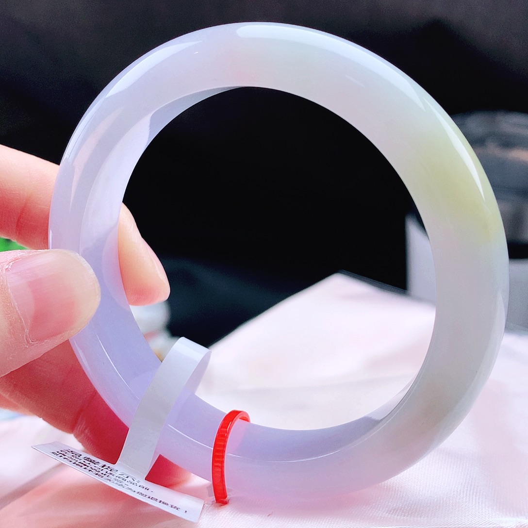 未镶嵌手镯翡翠55冰紫黄