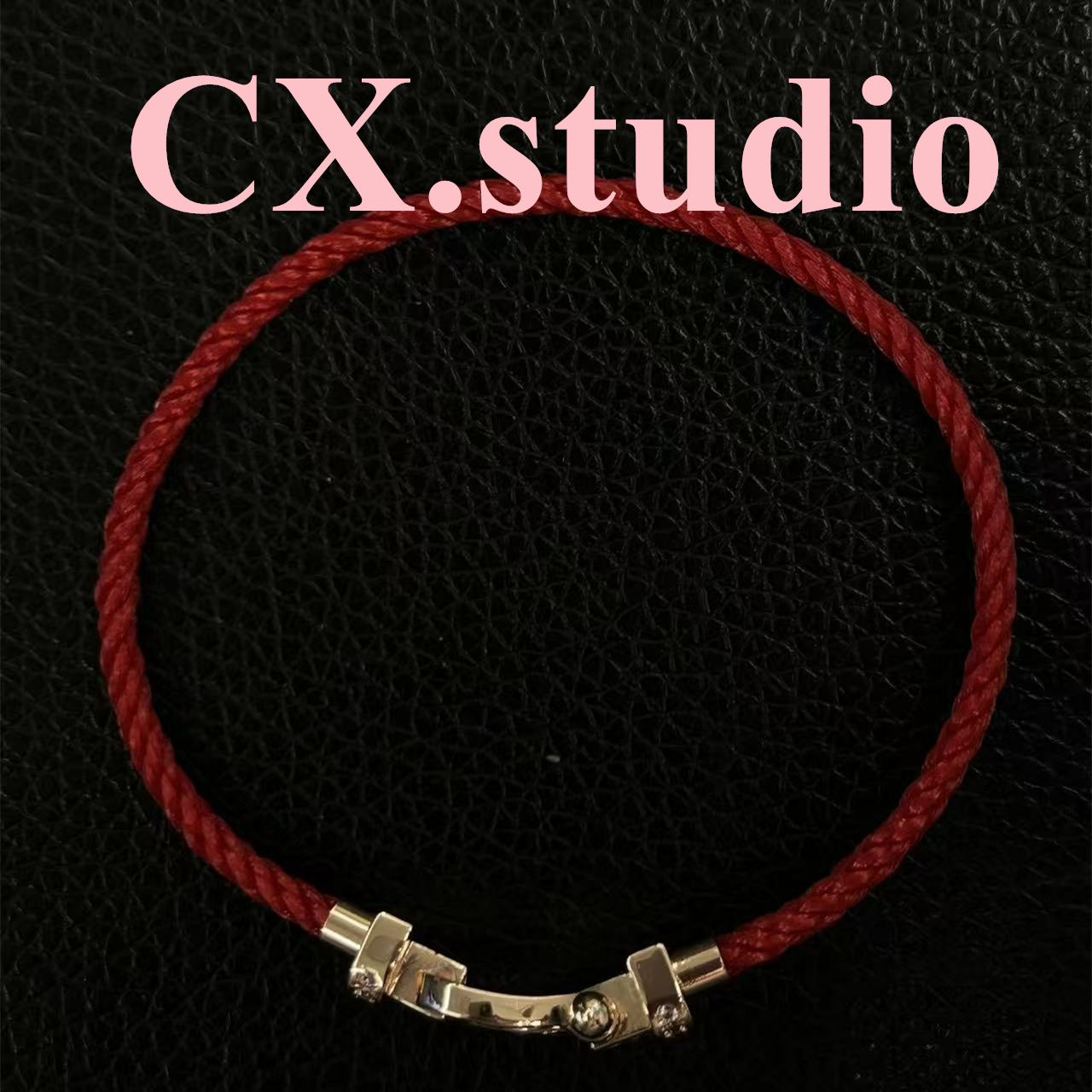 铜合金合成锆石手链 红色手链 3101