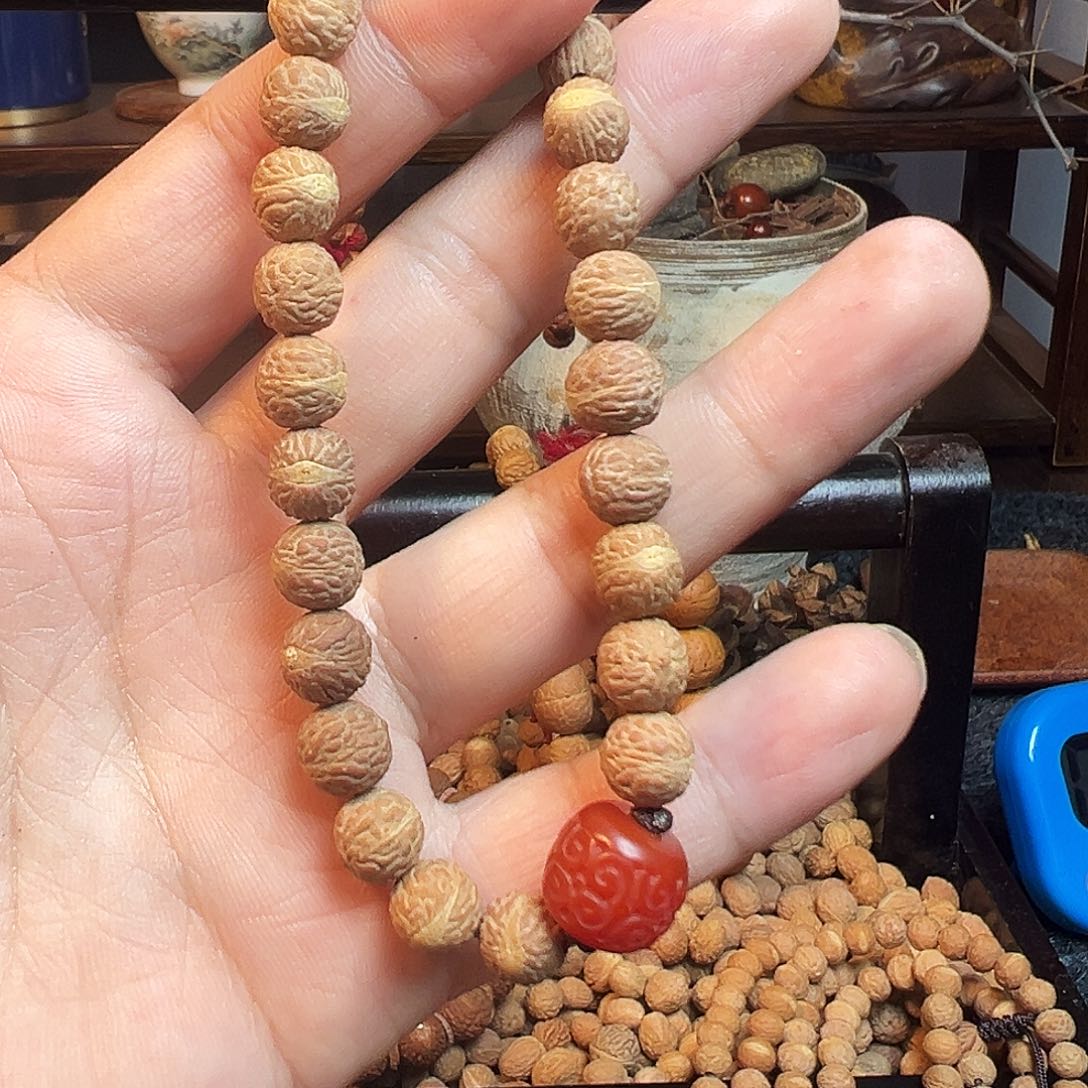 权****凤眼菩提吊坠野生酸枣核手串全品无修