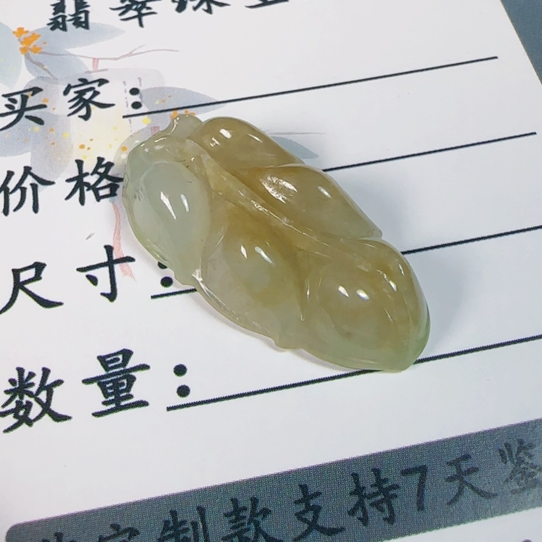 翡翠未镶嵌颈饰叶子