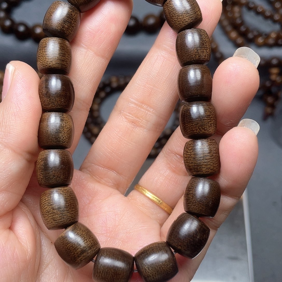 沉香手串芽庄白棋1.0