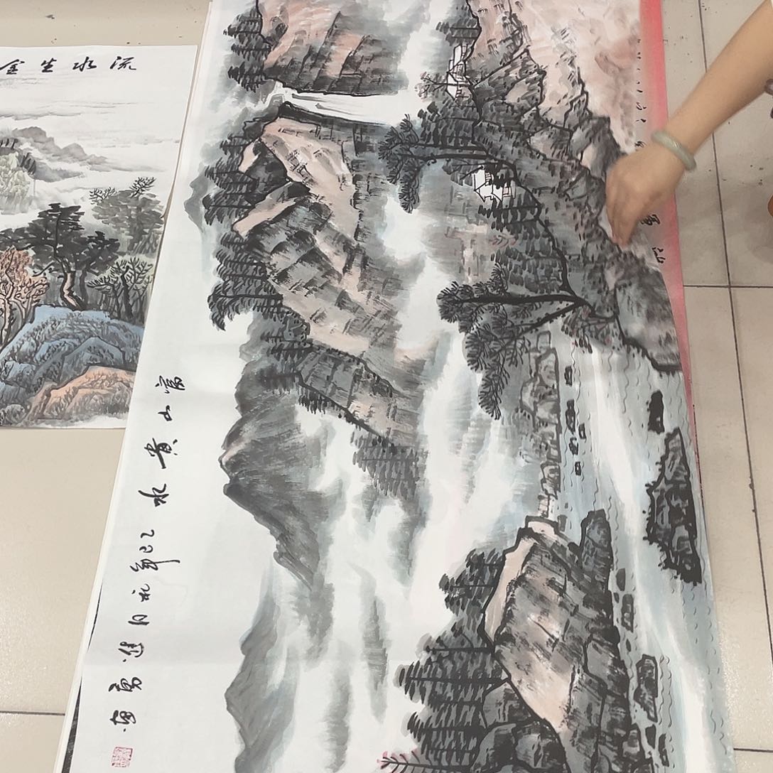 国画纯手绘山水花鸟