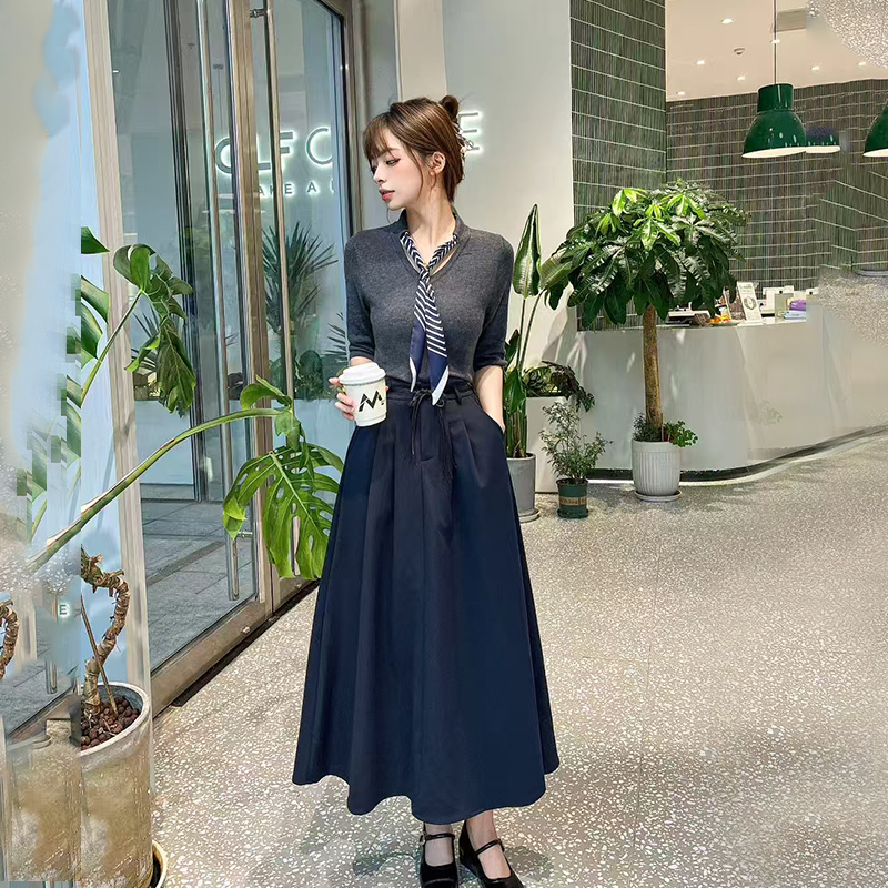 显瘦休闲风两件少女风通勤时尚套装气质收腰修身二件套秋洋气法式