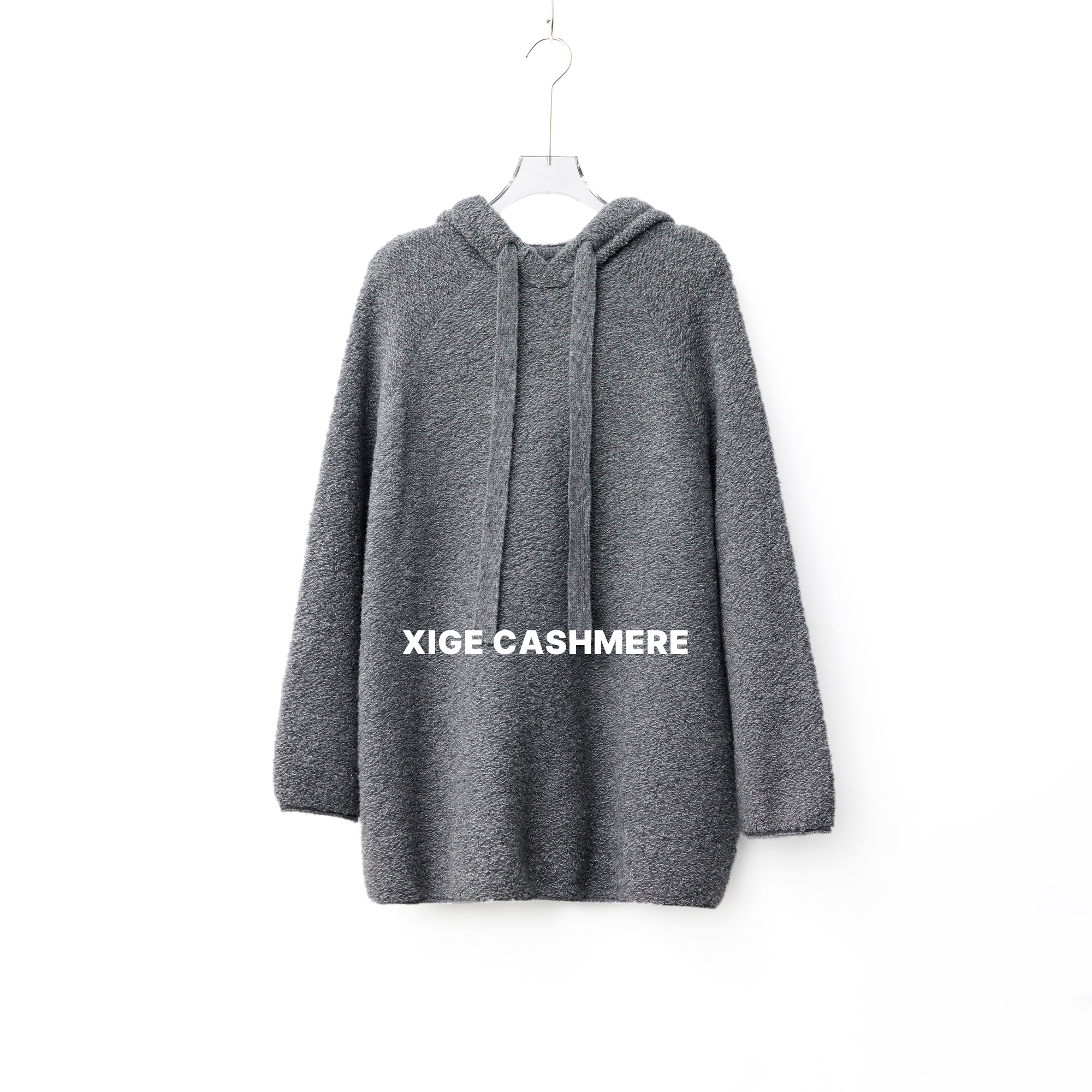 沿海【云朵慕斯·大】喜歌 女士秋冬长袖连帽蚕丝羊绒套头衫 8155