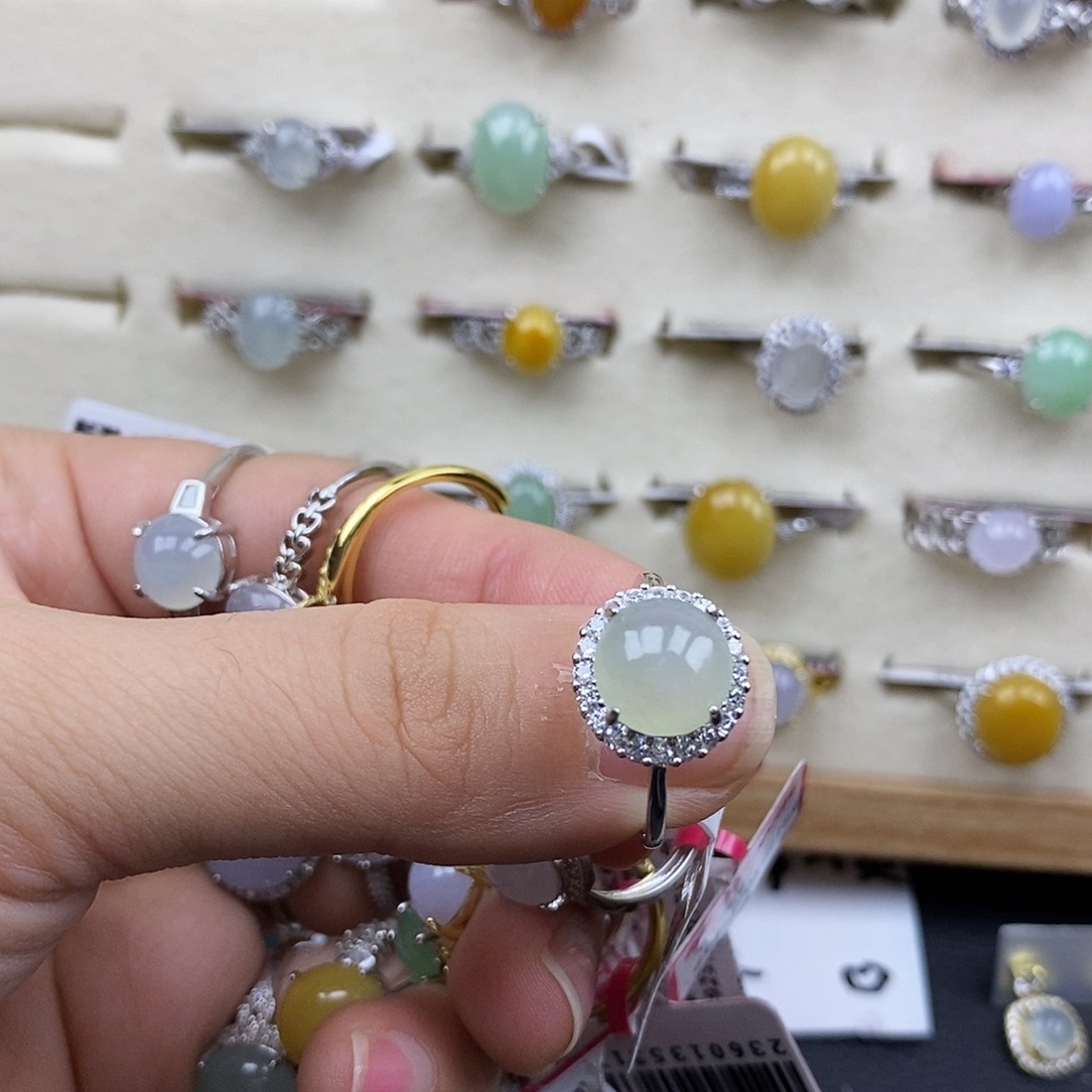 翡翠银S925镶嵌戒指