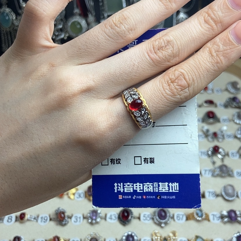 【闪购商品】托帕石戒指银S925镶嵌开口