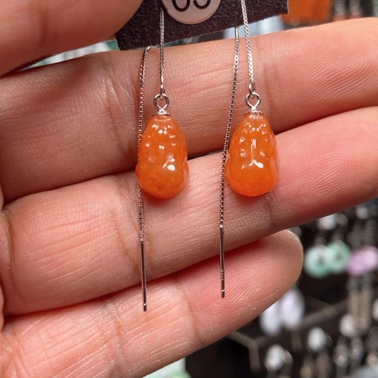 【闪购商品】翡翠耳饰银S925镶嵌优化