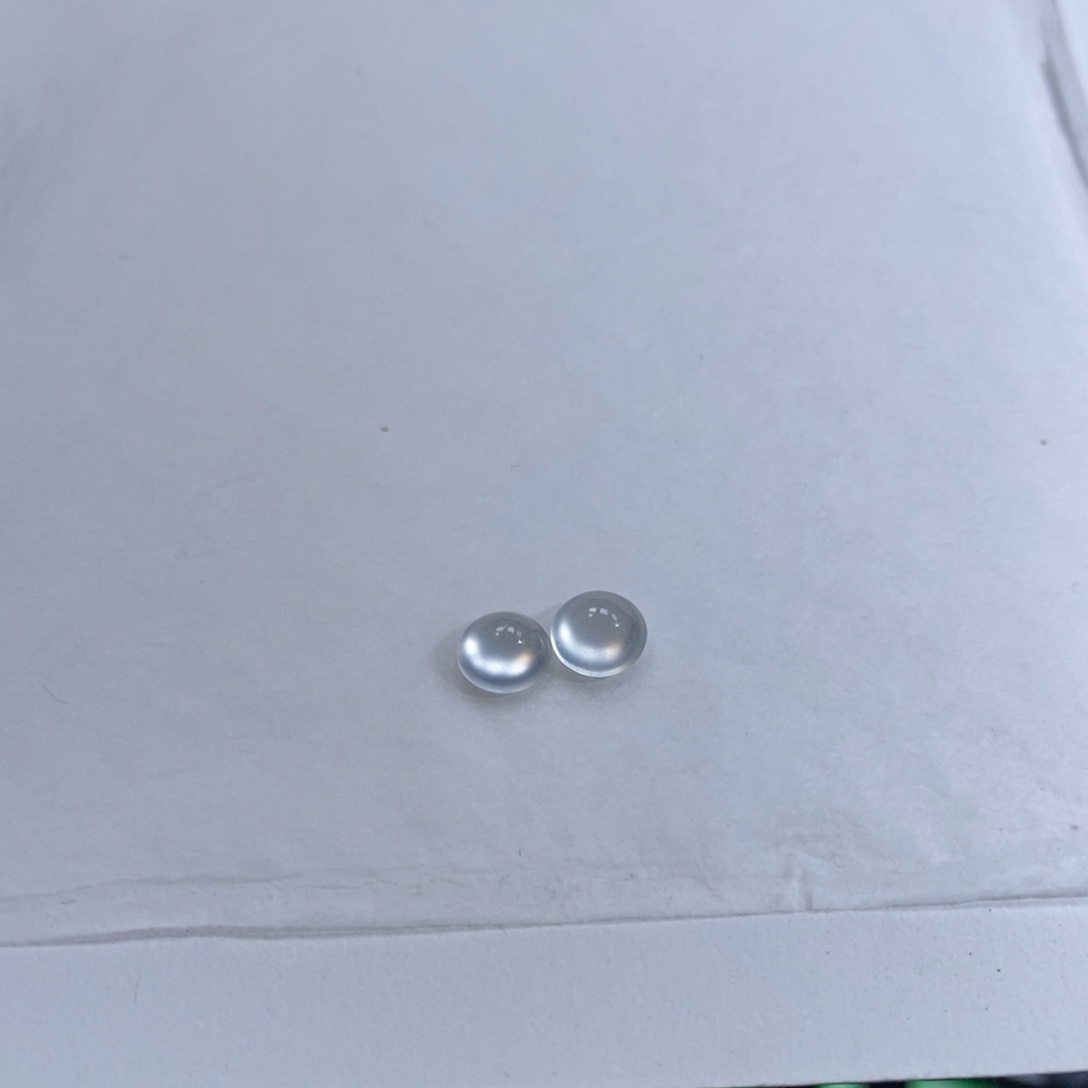 翡翠裸石白冰玻璃钢蛋1对