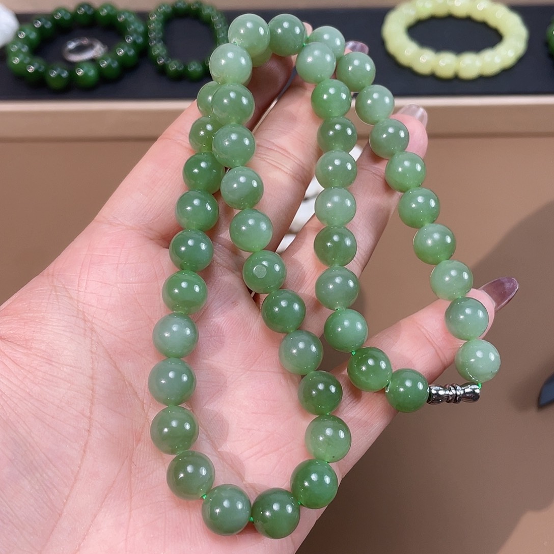 和田玉（碧玉）手链未镶嵌俄老料 10
