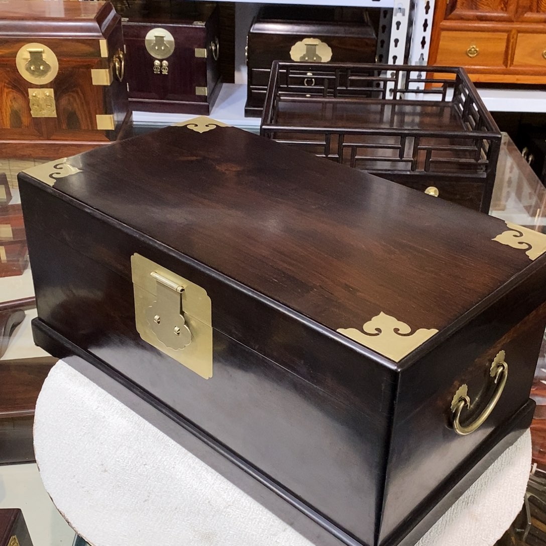 东非黑黄檀（紫光檀）独板收纳箱46/26/20