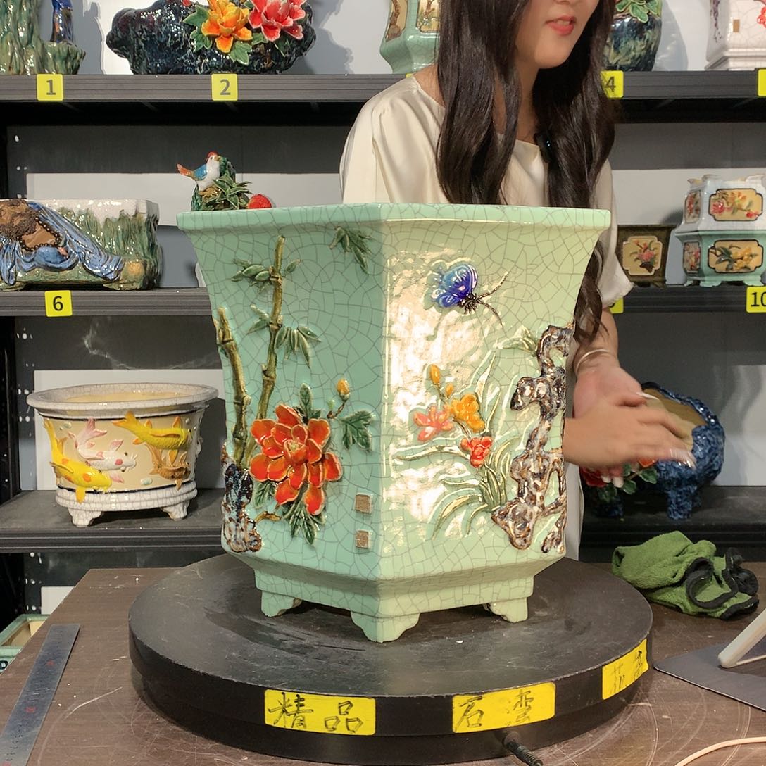 辉***高温烧制石湾盆花盆