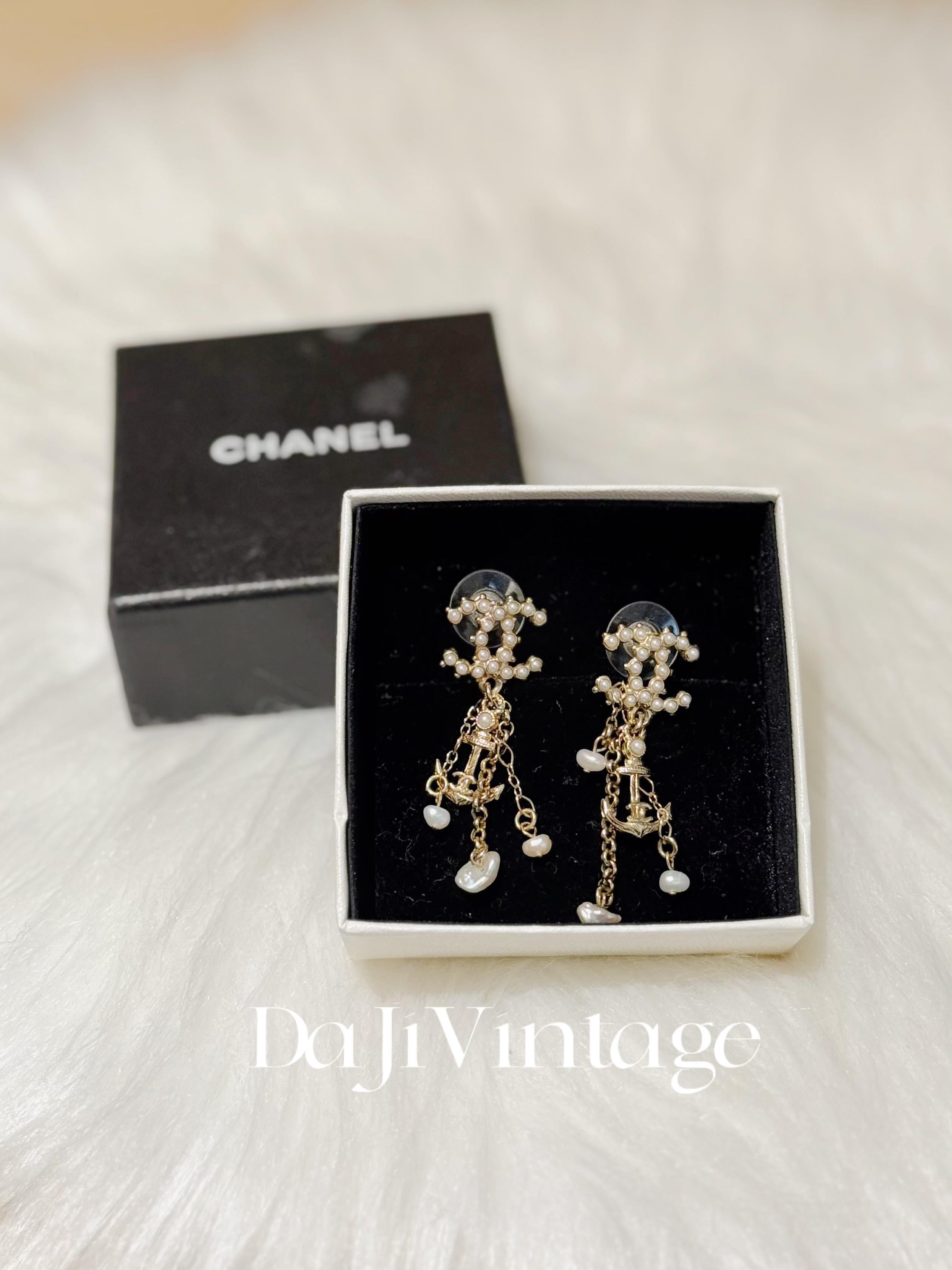99新 Chanel/香奈儿 大吉中古/Chanel香奈儿珍珠双c流苏耳钉