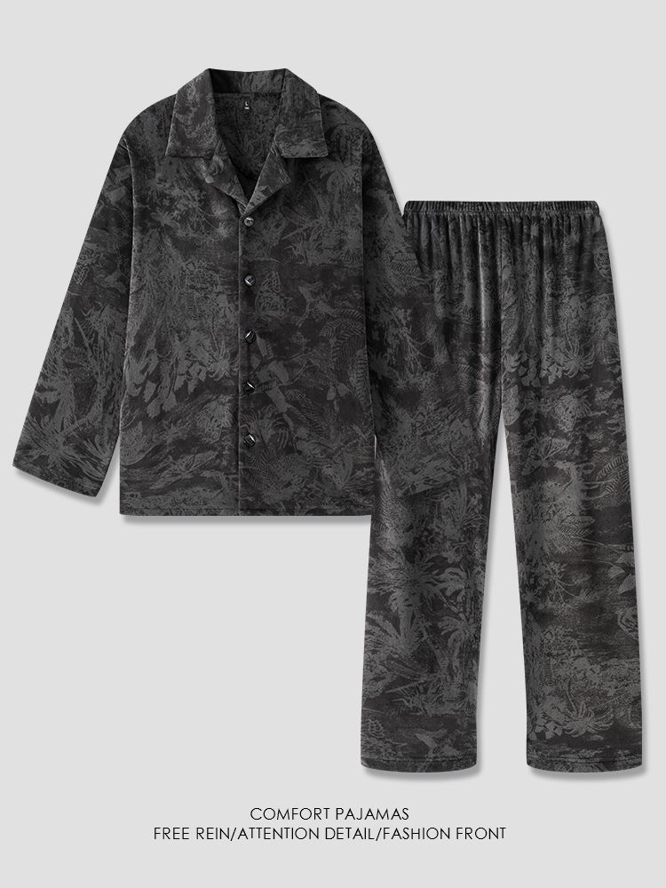 海岛绒男士睡衣2025新款秋冬高级感保暖锁温开衫家居服套装