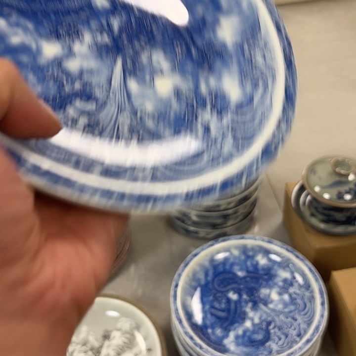 瓷片青花墨龙吸水大胡乘景德镇