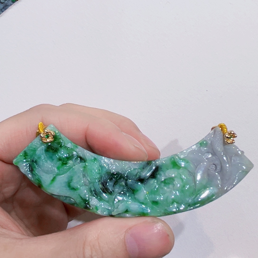 翡翠未镶嵌吊坠(赠链)代编织