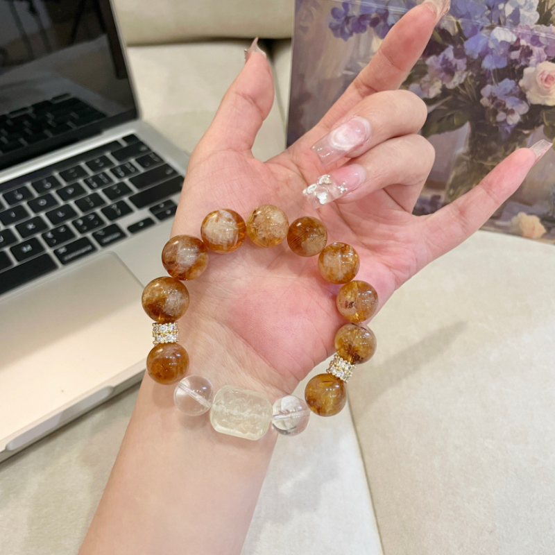 【双生财】+14mm黄塔晶+12mm白水晶原创设计天然水晶多样性TY143