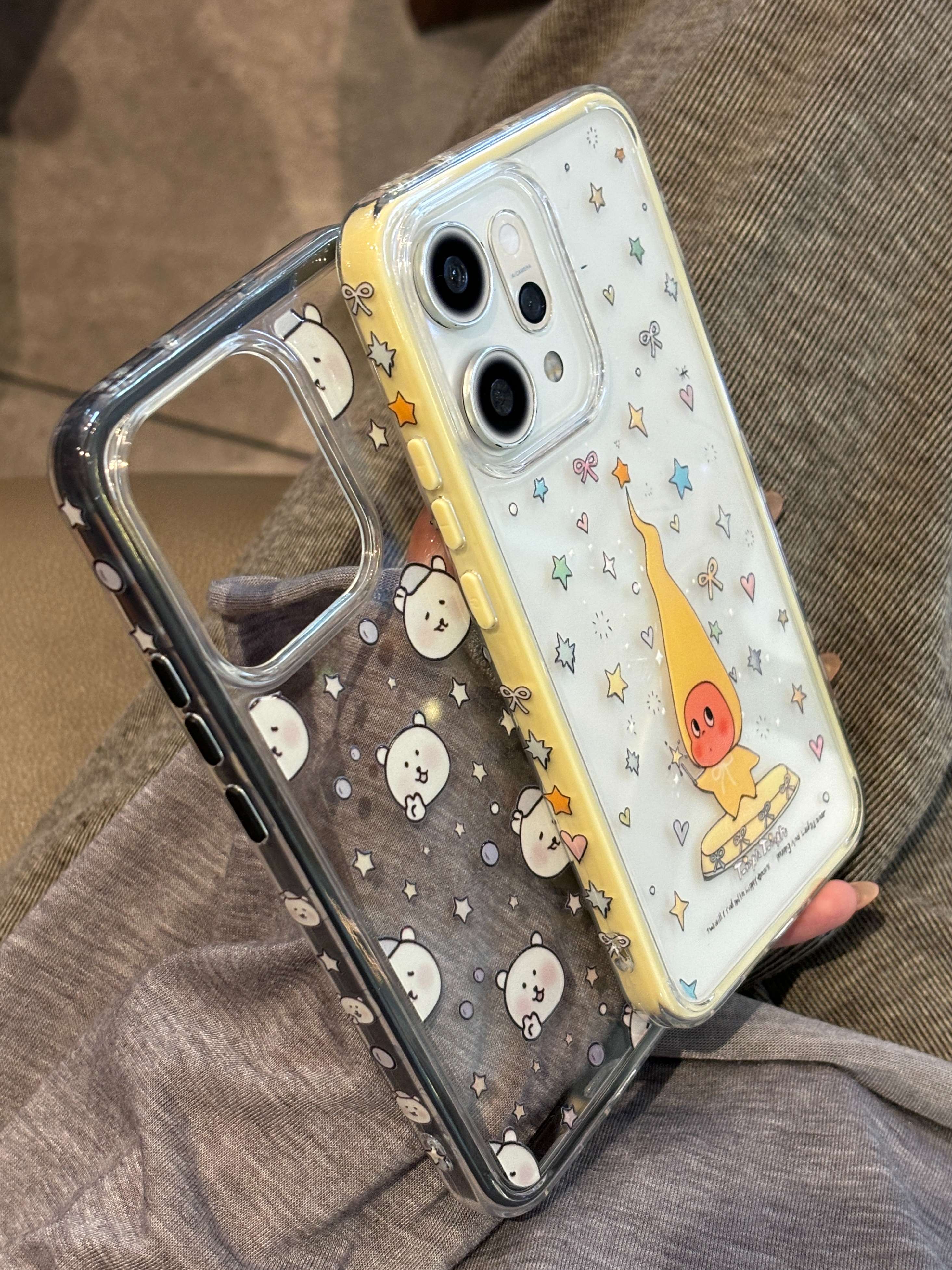 适用于华为荣耀小米红米星星小人oppo苹果vivo可爱大孔手机壳顶