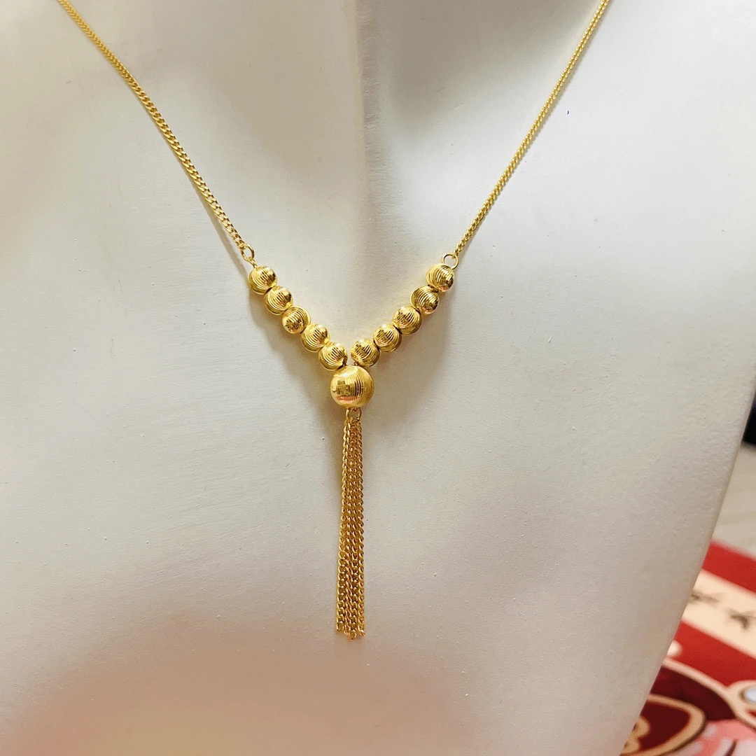 足金999 流苏猫眼套链时尚仙女经典