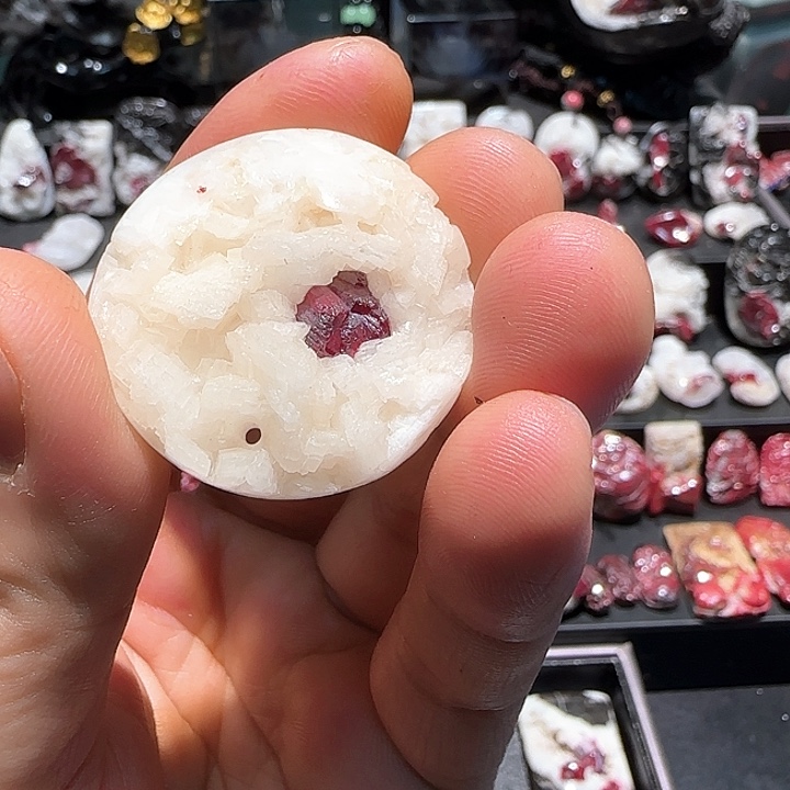 天然辰砂天**子平安扣聚宝牌