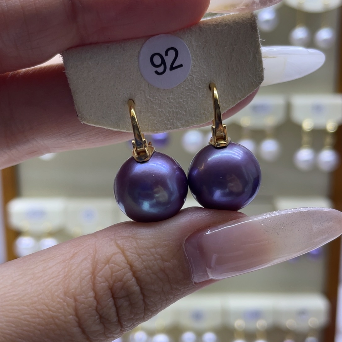 淡水珍珠耳饰银S925镶嵌