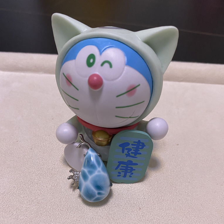 天然海纹石满纹鲸鱼吊坠