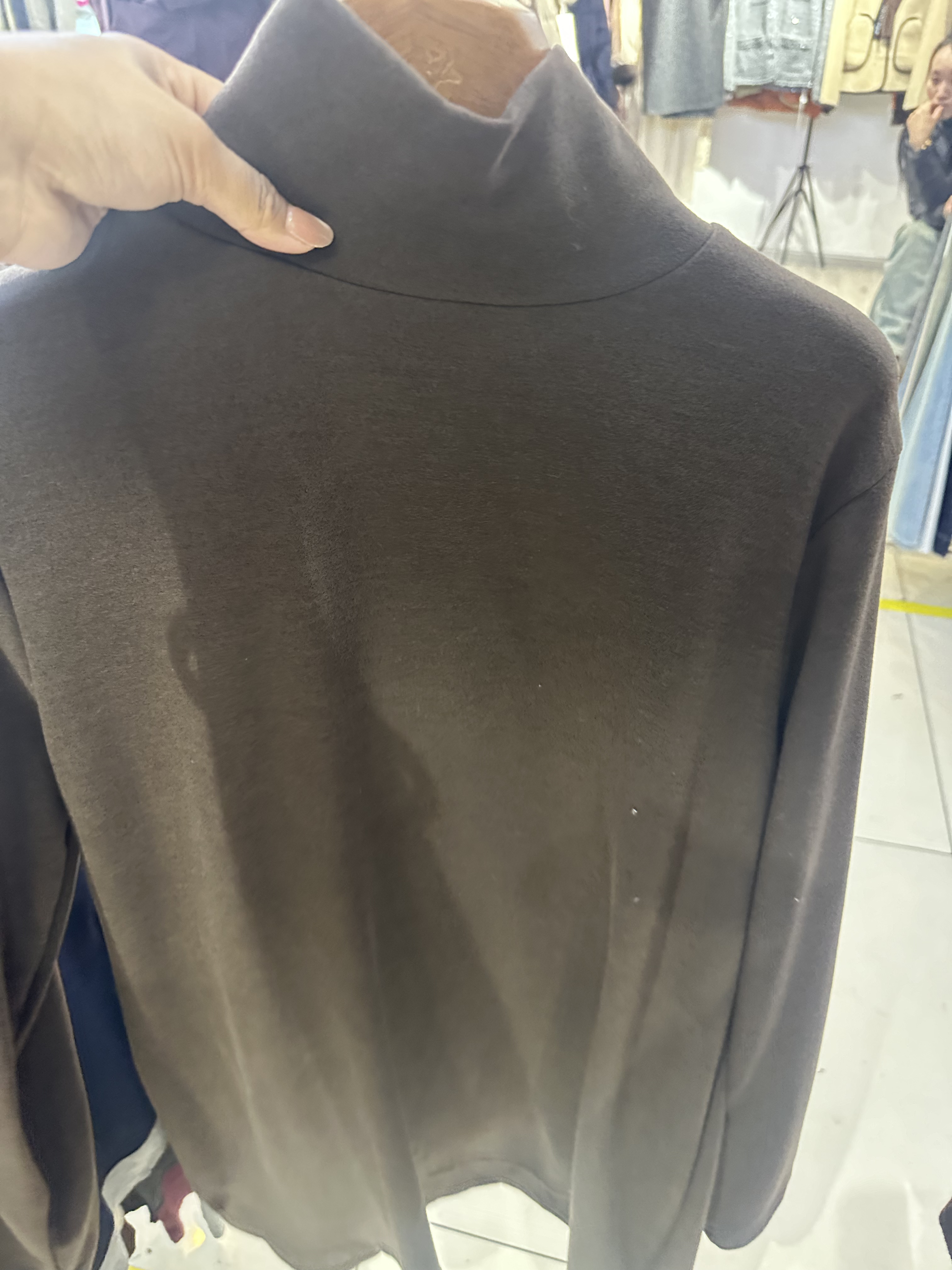 无花纹德绒打底上衣