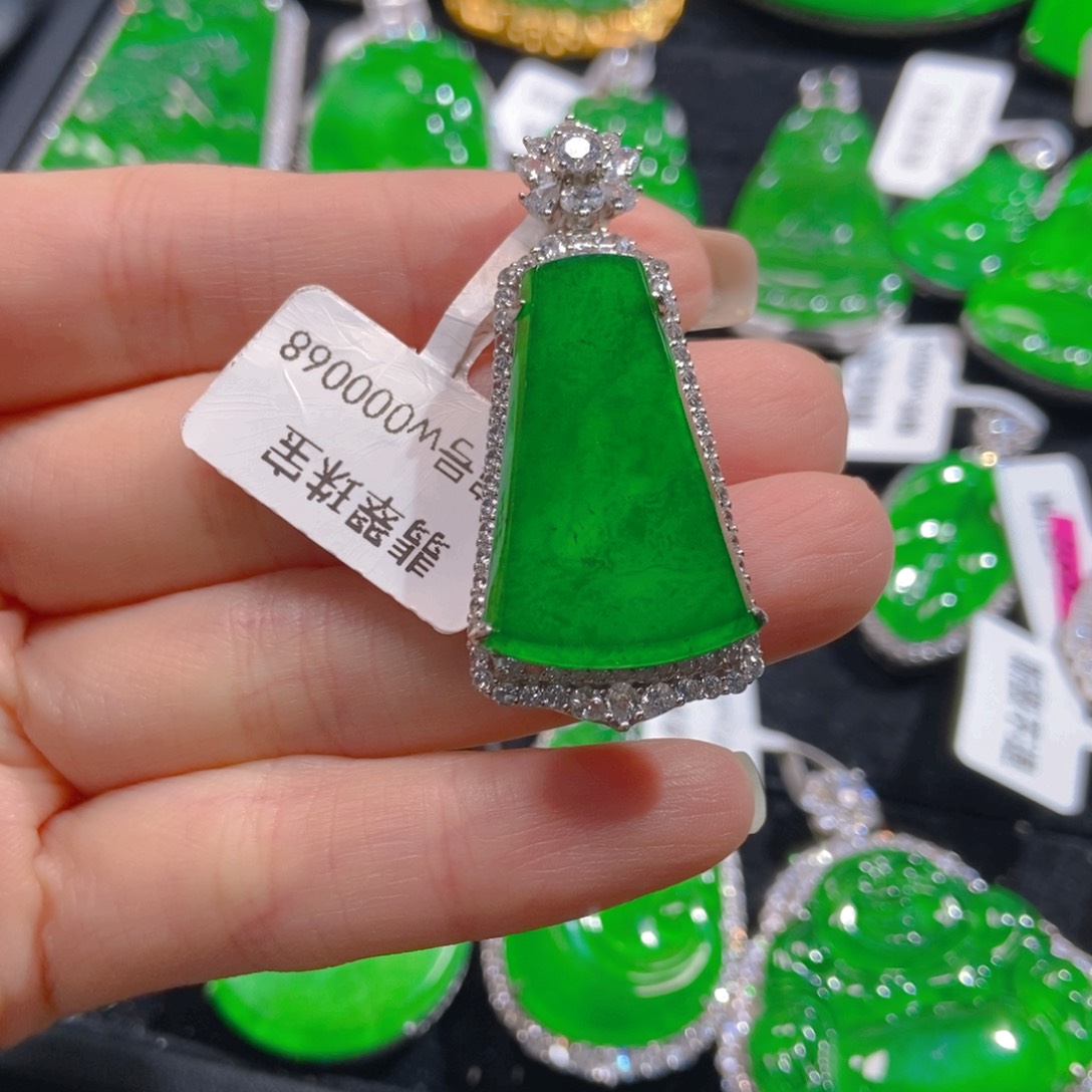 翡翠吊坠(不含链)银S925镶嵌