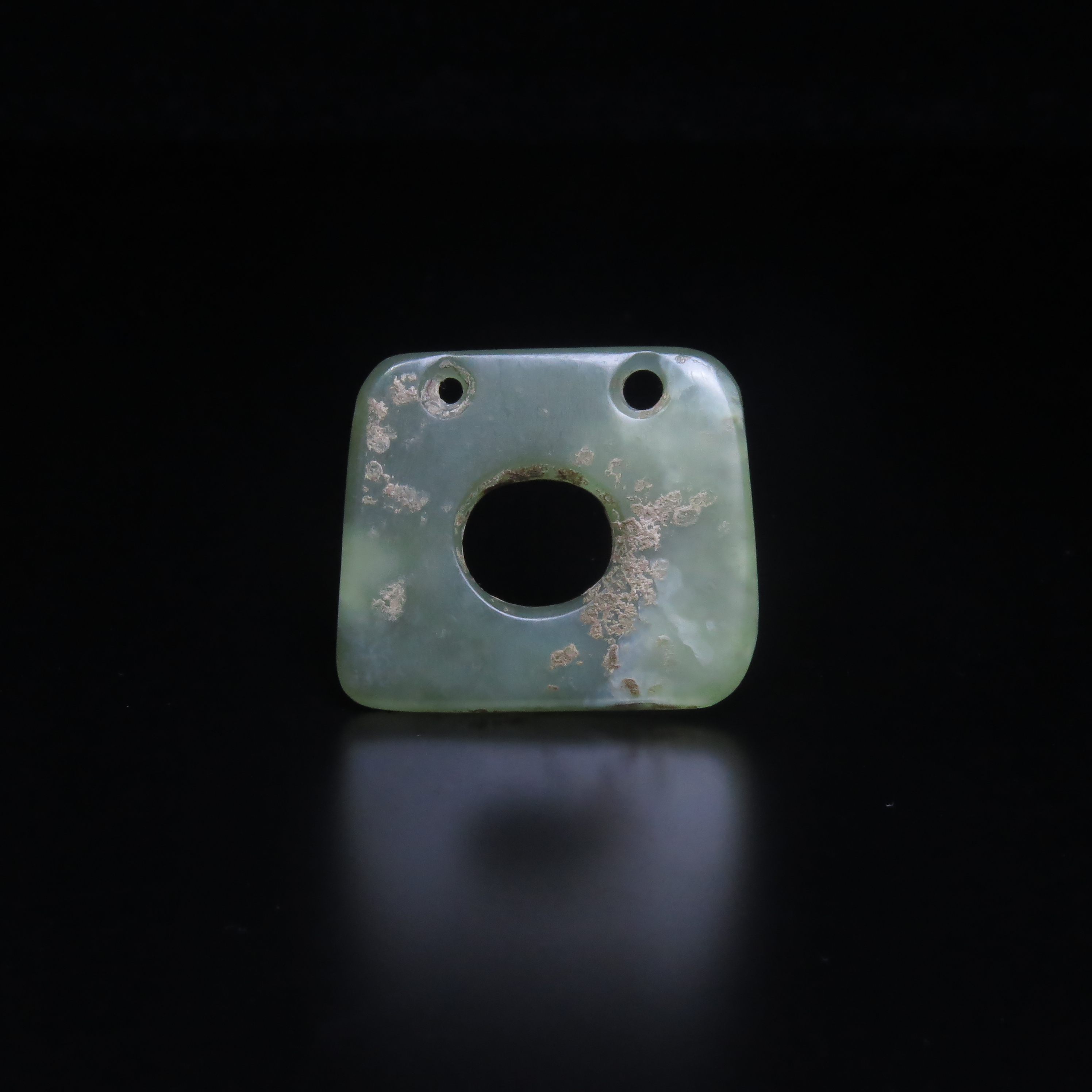 明代双孔玉佩/MZ547207/和田玉/民族文物