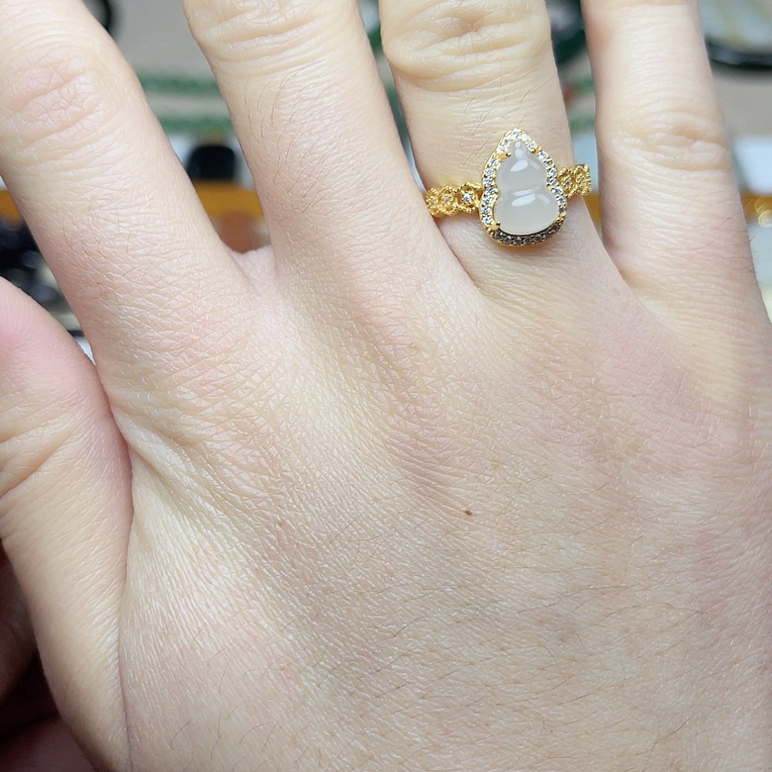 和田玉戒指06银S925镶嵌