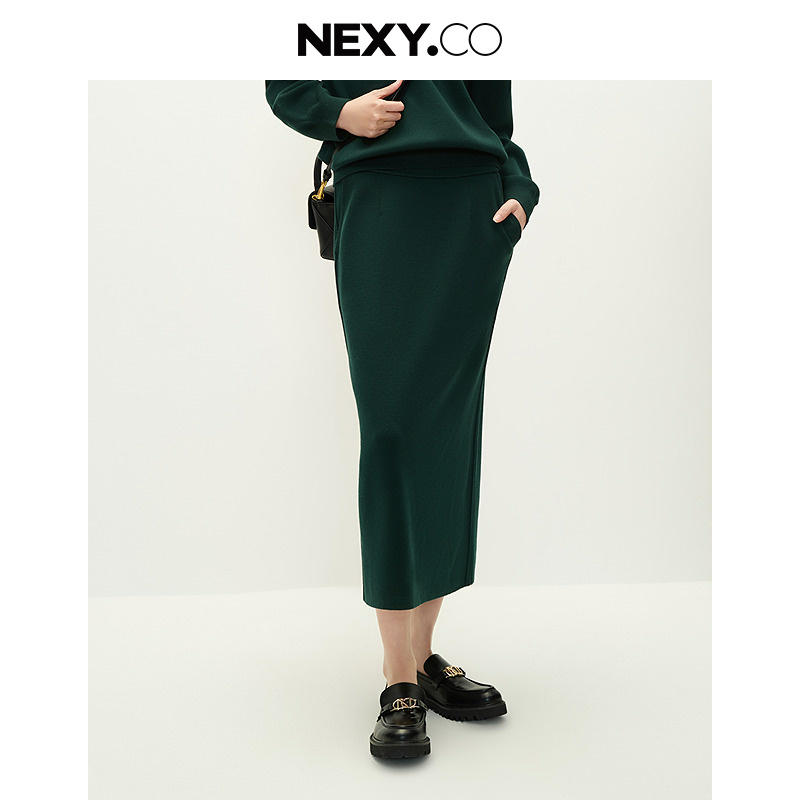 NEXY.CO/奈蔻气质时尚休闲百搭中腰半裙XW01725J7