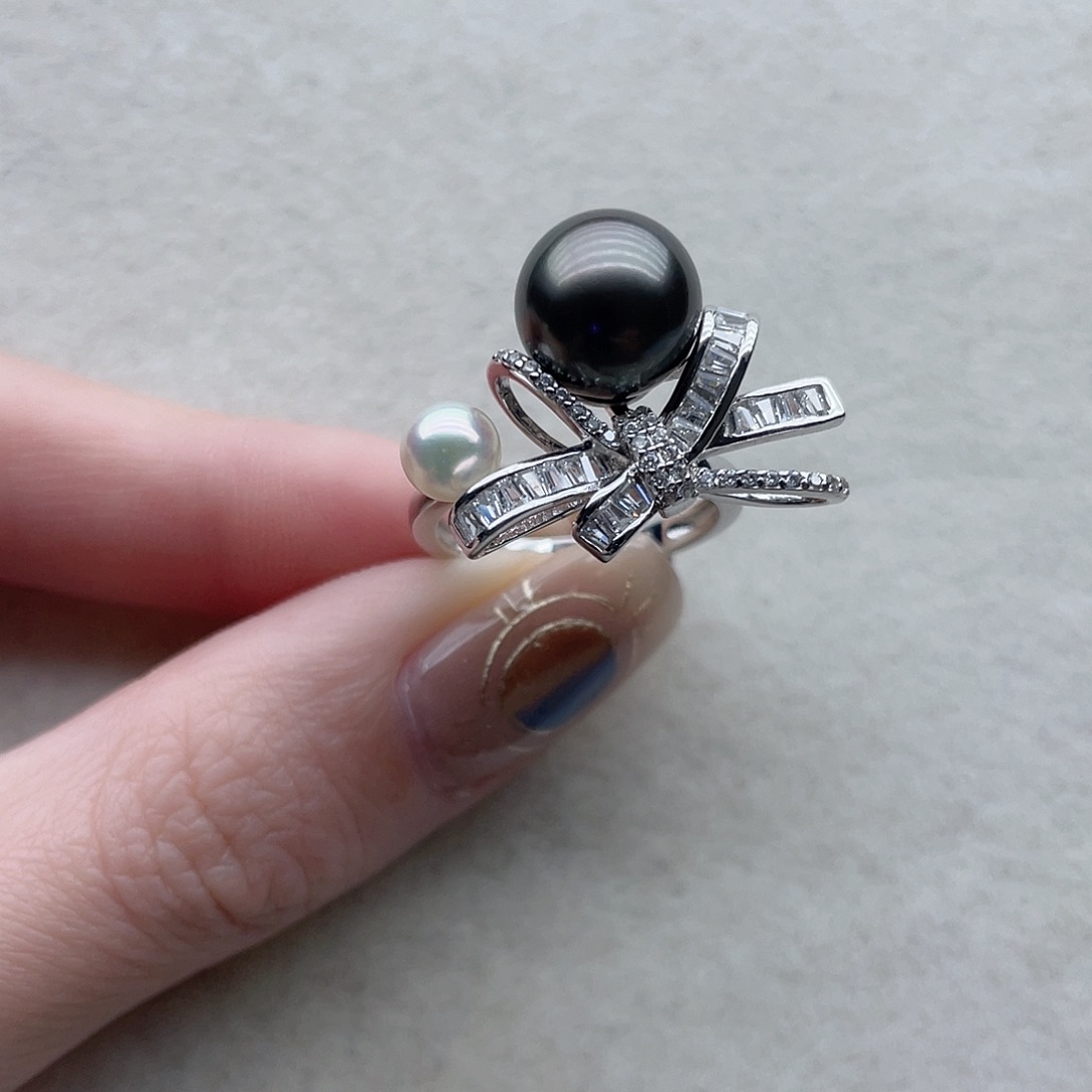 银S925镶嵌海水珍珠戒指59