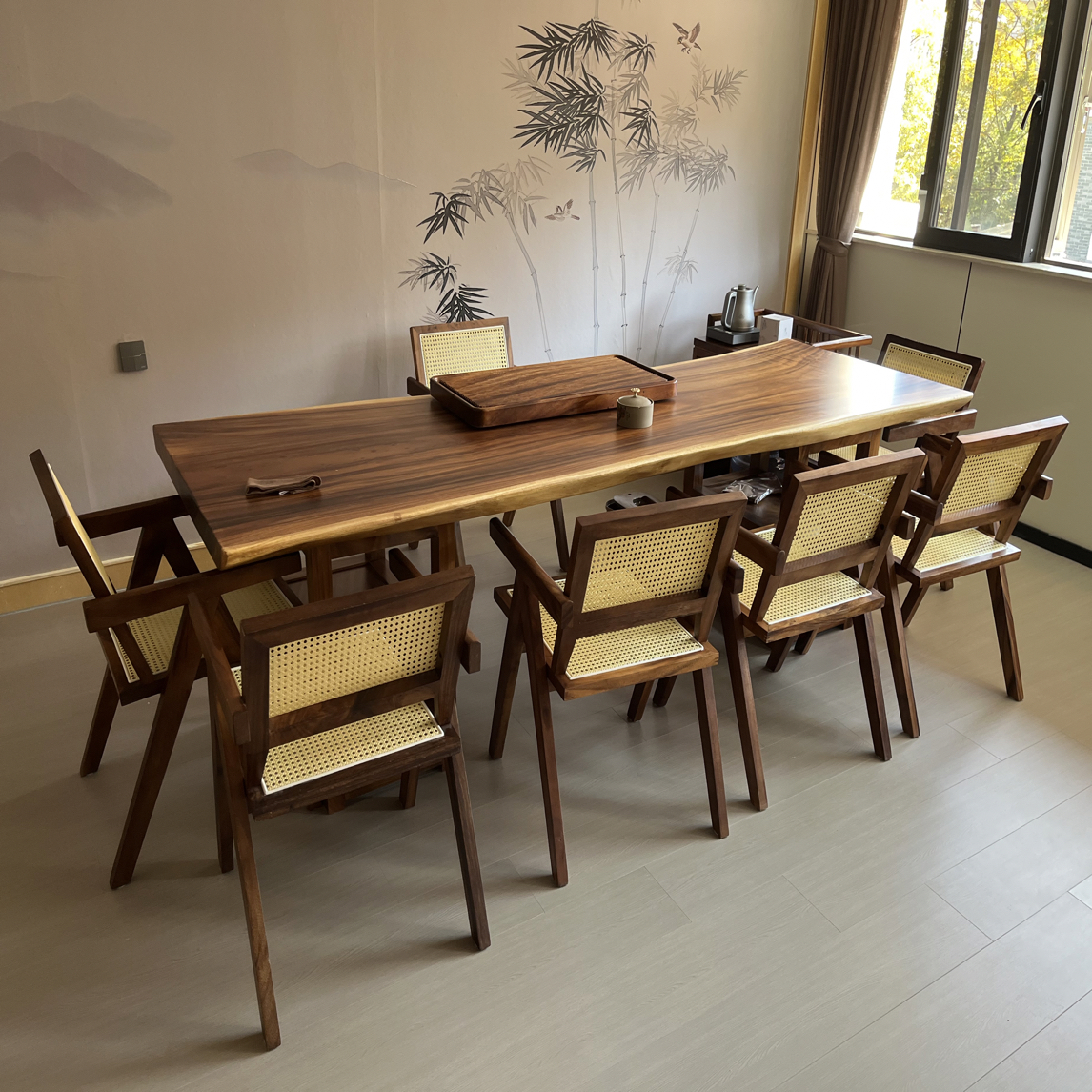 1号喜鹊林原木大板【直播间】大板桌