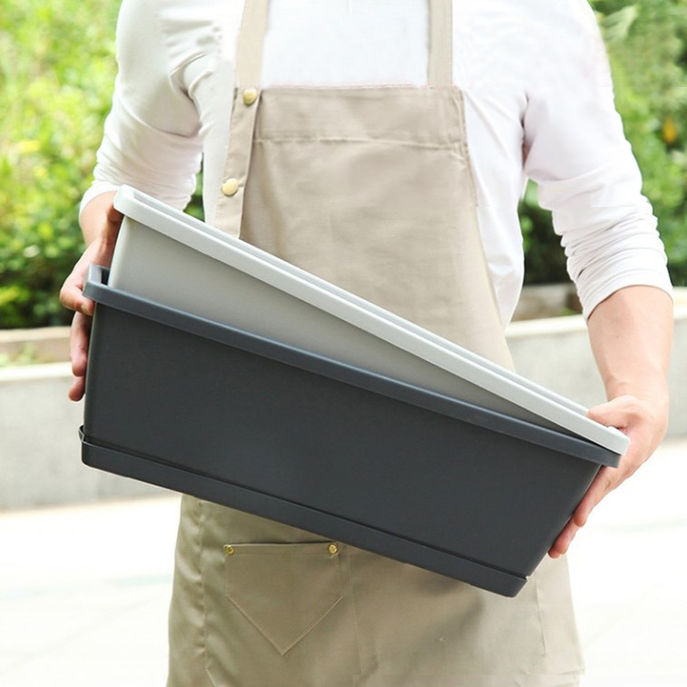 雅香艺花园种菜盆阳台专用盆家用简约透气黑色耐用大号塑料花盆