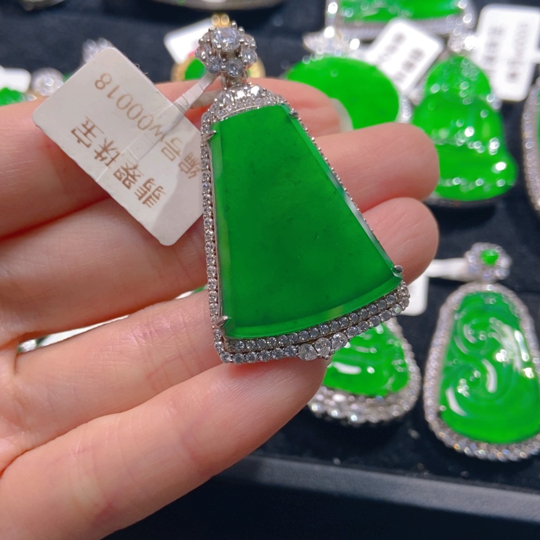 翡翠吊坠(不含链)银S925镶嵌