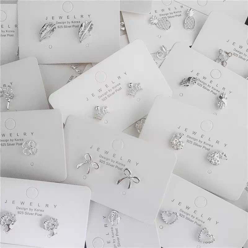 合金锆石耳饰 【特】 925银针韩版简约款设计感气质百搭时尚耳饰