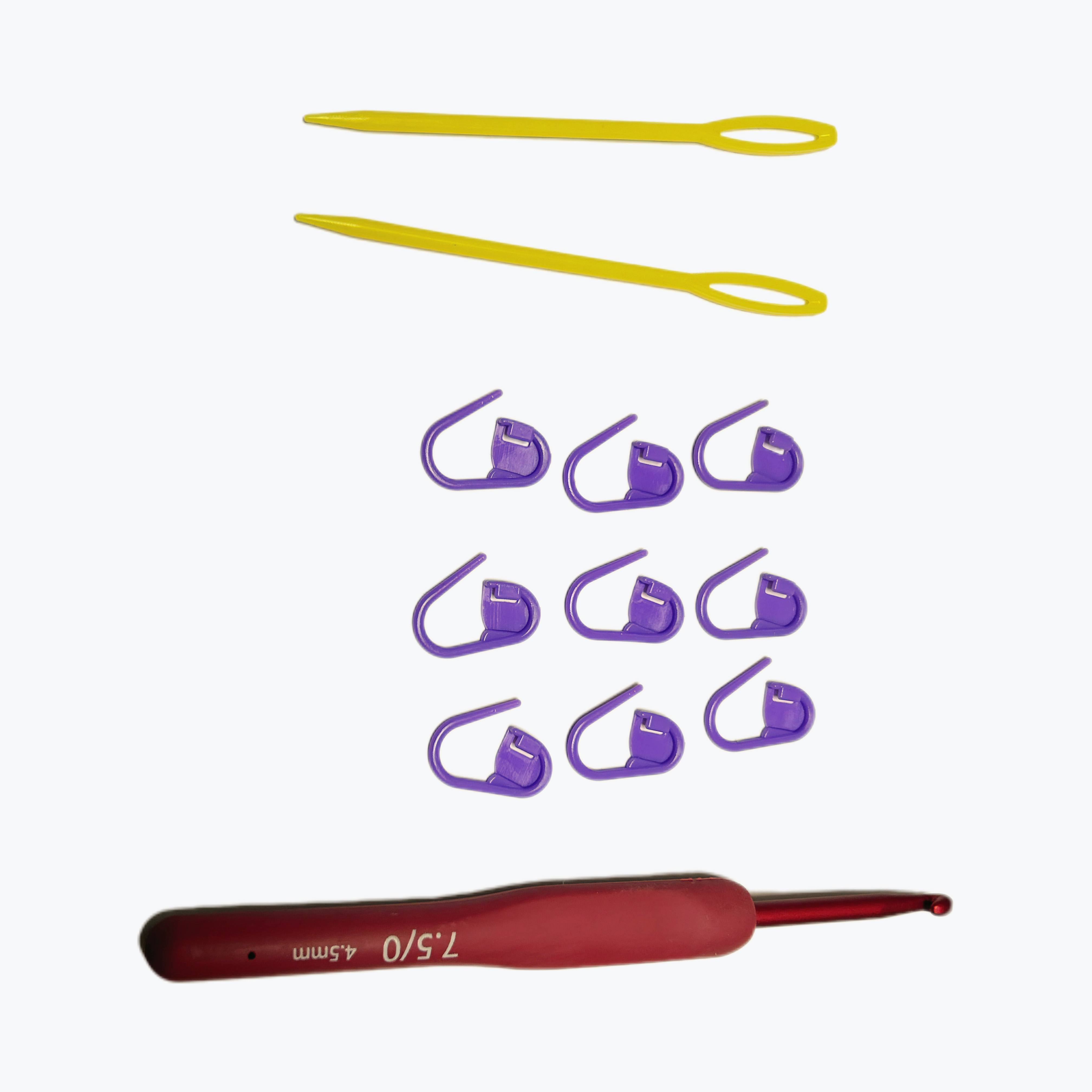 红色软柄钩针工具套装适合初学者毛线手工编织必备