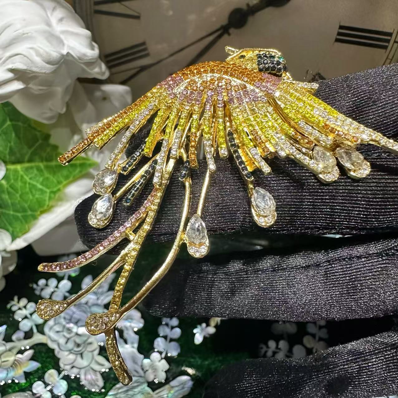 铜合金胸针 凤凰 胸针