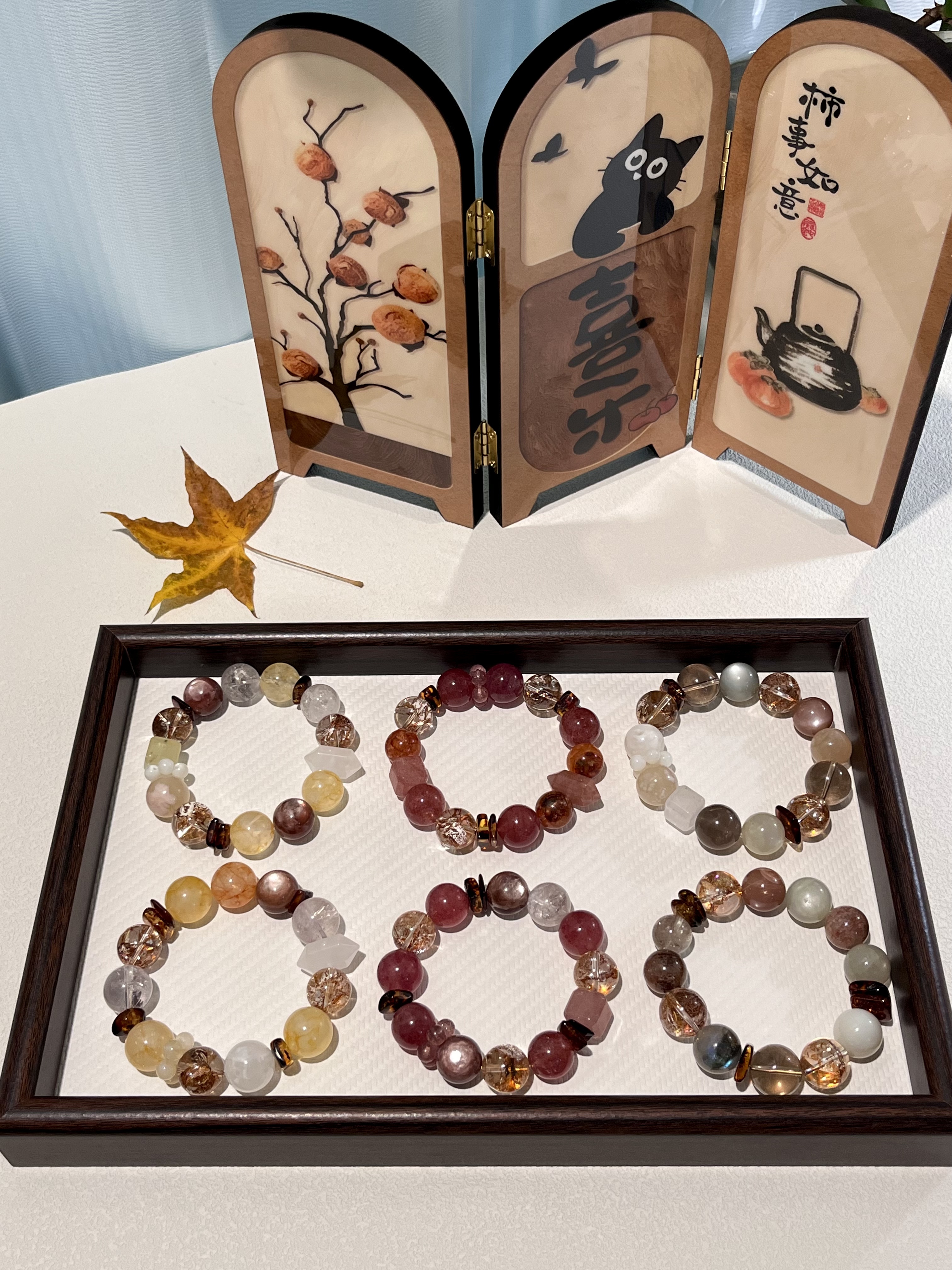 天然水晶金箔锦鲤娇花【拍两单是一条价】多样性发一【直播间对应拍】