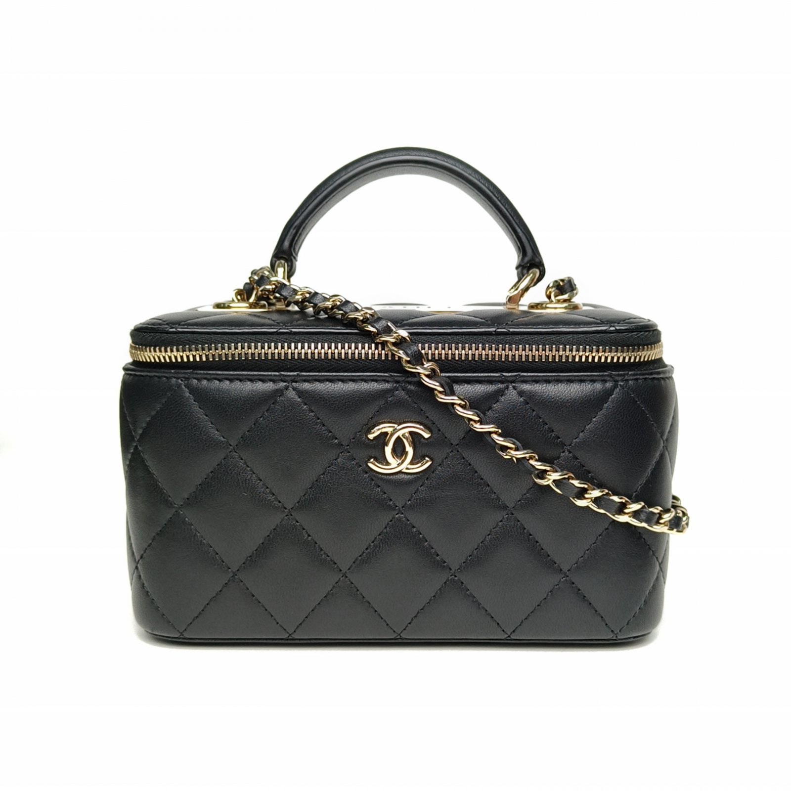 99新 Chanel/香奈儿 小花6珊 Trendy CC 手柄长盒子包 带镜子
