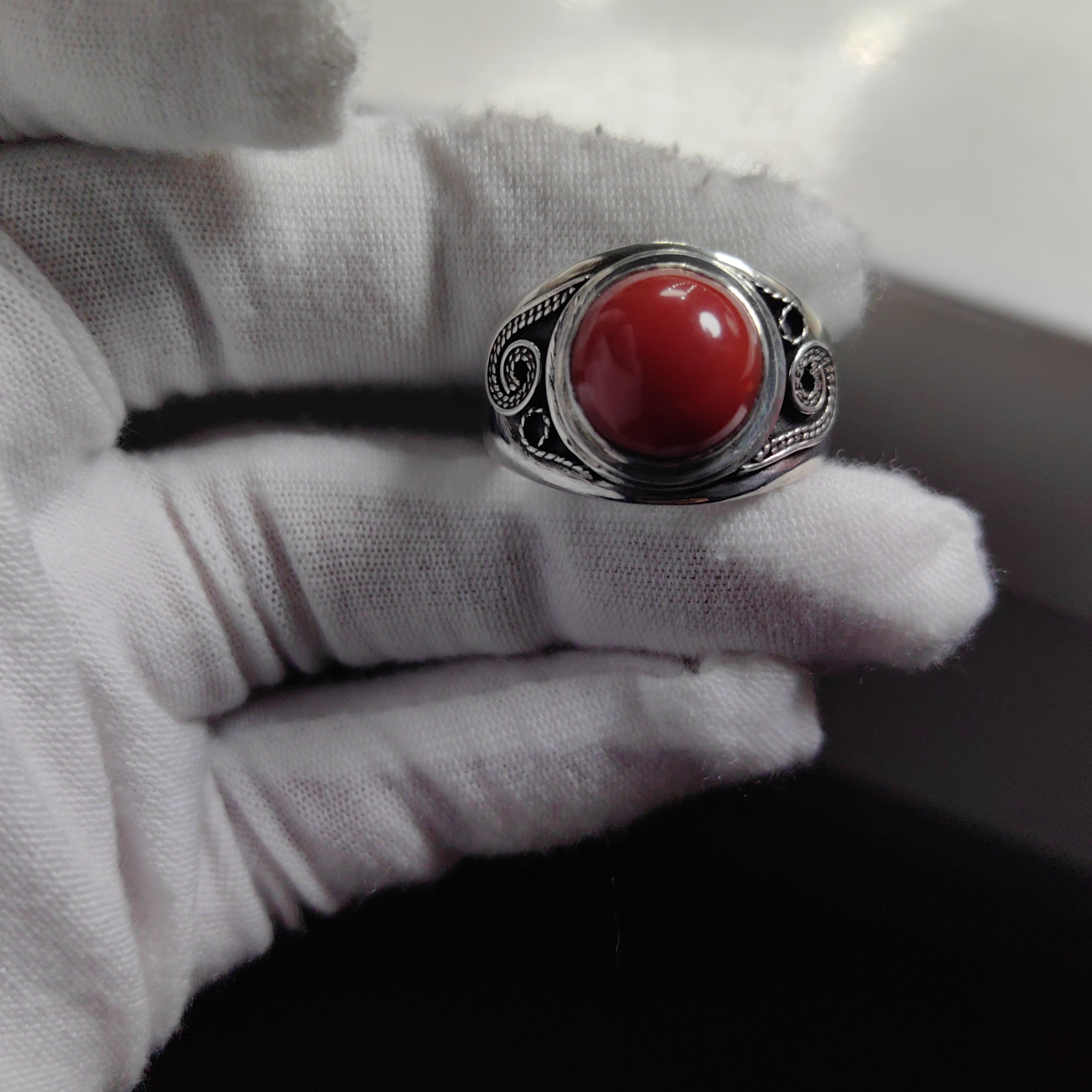 足银戒指 时尚复古手工制作戒指