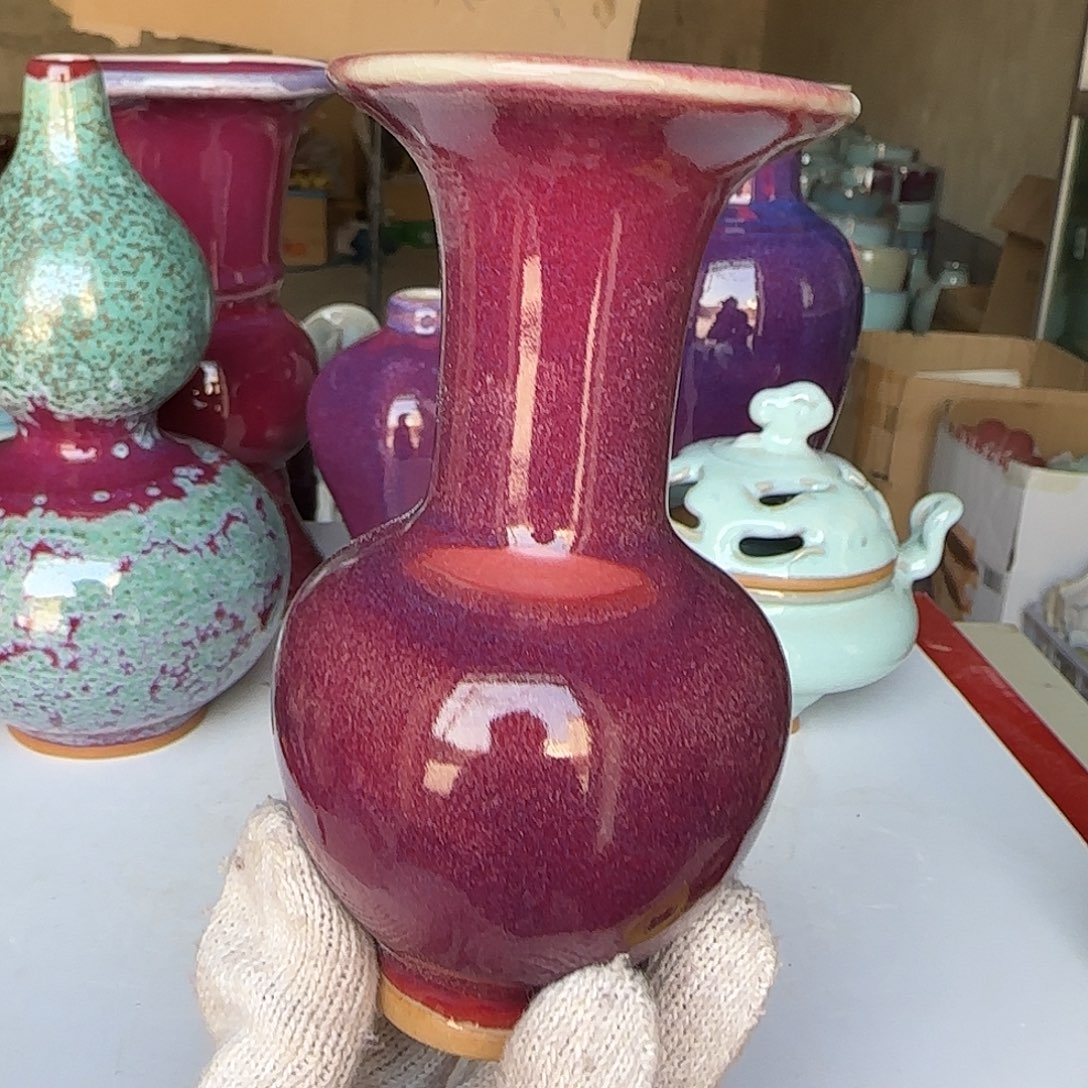 陶摆件郑家钧窑摆件微瑕