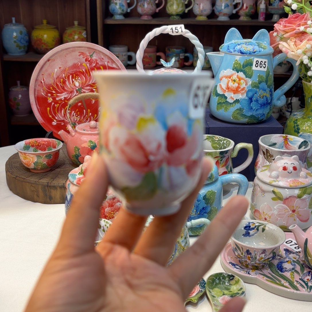 景德镇手绘高温釉下彩陶瓷茶具